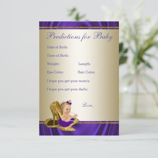 Meisjesvoorspelling en advies Kaarten Baby shower (Staand voorkant)