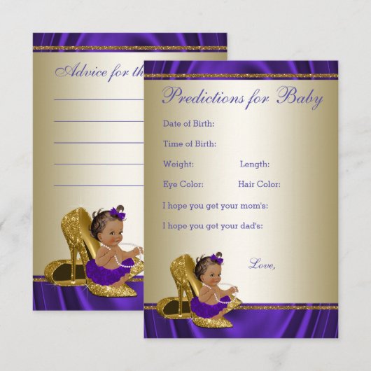 Meisjesvoorspelling en advies Kaarten Baby shower (Voorkant / Achterkant)