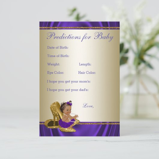 Meisjesvoorspelling en advies Kaarten Baby shower (Staand voorkant)