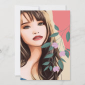Meisjesvrouw vrouw dame  gezicht, portret art T Feestdagenkaart (Voorkant)