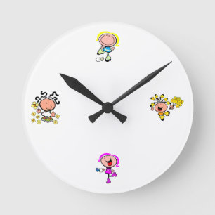 Meisjeswandklok Ronde Klok