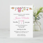 Meisjeswas - Baby Shower Uitnodiging (Staand voorkant)