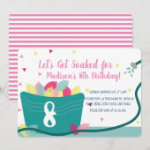 Meisjeswaterballon vecht Birthday Pink Kaart (Voorkant / Achterkant)