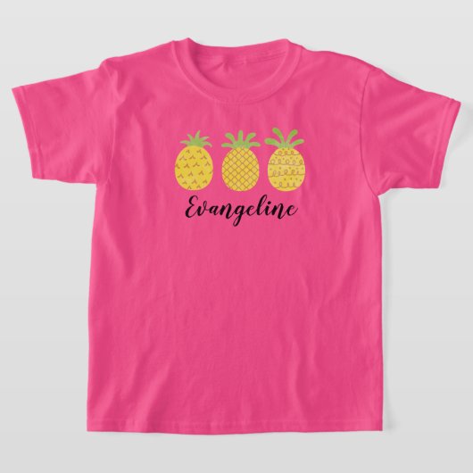 MeisjesWaterverf Pineapple Trio T-shirt (Laagn)