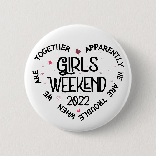 Meisjesweekend 2022 Blijkbaar Zitten We in de Prob Ronde Button 5,7 Cm (Voorkant)
