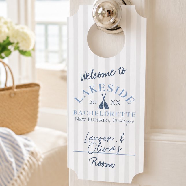 Meisjesweekend aan het meer deurhanger (Coastal Lakeside Bachelorette Weekend Door Hanger)
