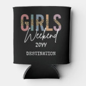 Meisjesweekend Cheeta-print Meisjesreis uitstapje Blikjeskoeler (Voorkant)