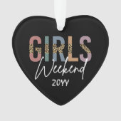 Meisjesweekend Cheeta-print Meisjesreis uitstapje Ornament (voorkant)
