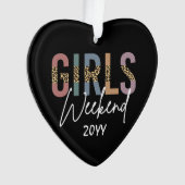 Meisjesweekend Cheeta-print Meisjesreis uitstapje Ornament (voorkant)