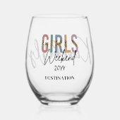 Meisjesweekend Cheeta-print Meisjesreis uitstapje Wijnglas Zonder Voet (Voorkant)