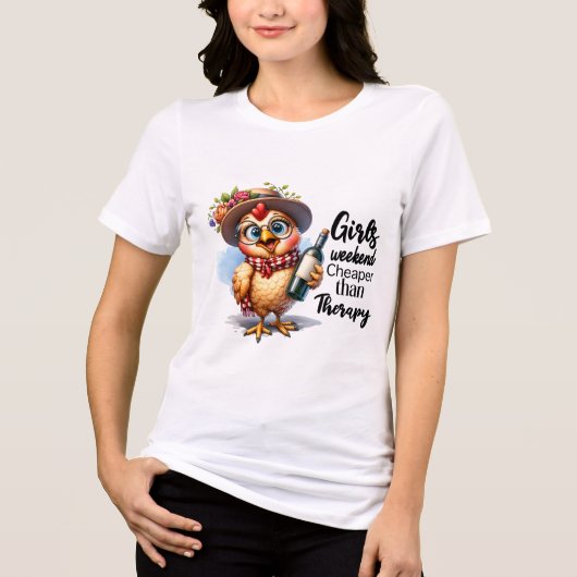 Meisjesweekend goedkoper dan therapie Tri-Blend shirt (Voorkant)