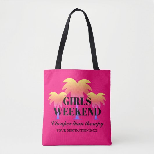 Meisjesweekend goedkoper dan tropische palm   tote bag (Voorkant)