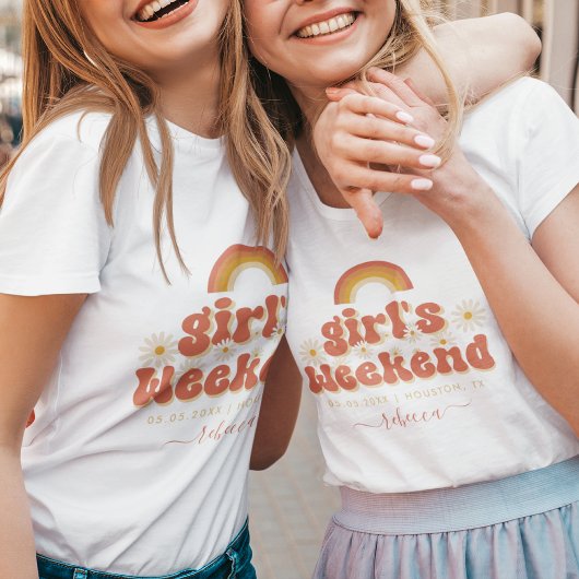 Meisjesweekend Locatie Naam Bruidsfeest T-shirt