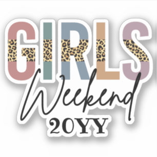 Meisjesweekend Luipaardprint Meisjesreis Op Maat Sticker