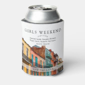 Meisjesweekend met aquarel New Orleans Blikjeskoeler (Blikje Achterkant)