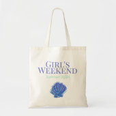 Meisjesweekend / Shell Aangepaste naam Reis Strand Tote Bag (Voorkant)
