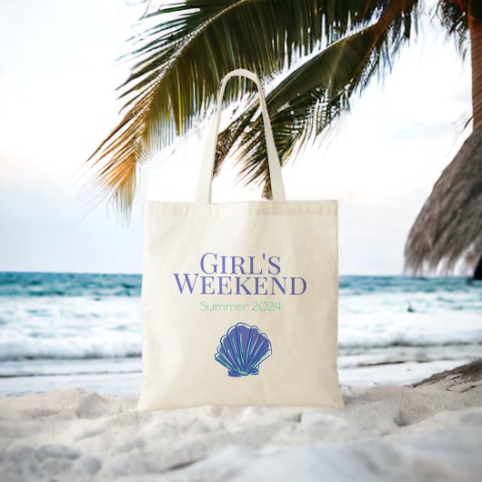Meisjesweekend / Shell Aangepaste naam Reis Strand Tote Bag