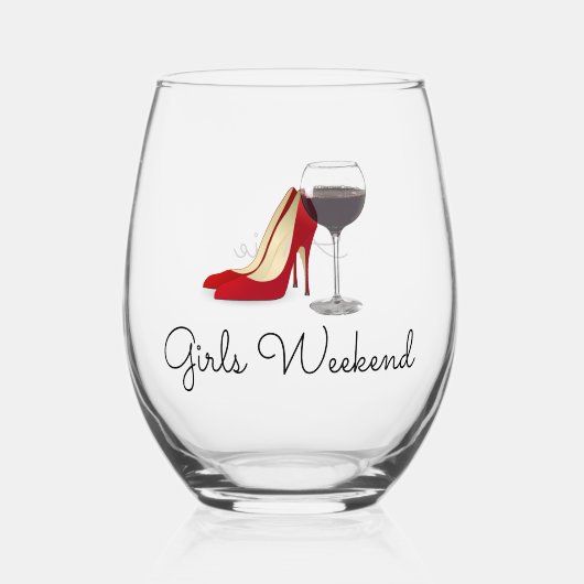 Meisjesweekend Stammenloze Wijn Glas (Voorkant)