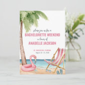 Meisjesweekend Strand Bruidsfeestje Kaart (Staand voorkant)