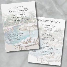 Meisjesweekend Tropisch Zwembad Bruidsfeest Kaart