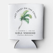 Meisjesweekend vrijgezellenfeest op het strand met blikjeskoeler (Voorkant)