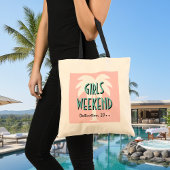 Meisjesweekendcanvas tas | Koraalroze palmboom