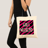 Meisjesweekendcanvas tas | Roze en zwarte zebra (Voorkant (product))