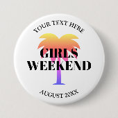 Meisjesweekendreis bachelorette-palm ronde button 7,6 cm (Voorkant)