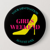 Meisjesweekendreis met vrijgezellenfeest stiletto ronde button 4,0 cm (Voorkant)