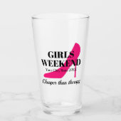 Meisjesweekfeest roze stiletto bachelorette glas (Voorkant)