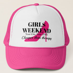 Meisjesweekfeest roze stiletto bachelorette trucker pet
