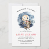 Meisjesweerwolf | Halloween Baby Shower Kaart (Voorkant)
