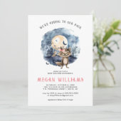 Meisjesweerwolf | Halloween Baby Shower Kaart (Staand voorkant)