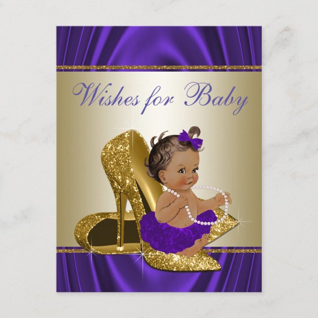 Meisjeswensen voor Paars Baby shower  (Voorkant)