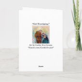 'Meisjeswerper'.Wenskaart Kaart (Achterkant)