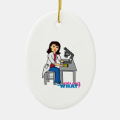 Meisjeswetenschapper - Middelgroot Keramisch Ornament (Voorkant)