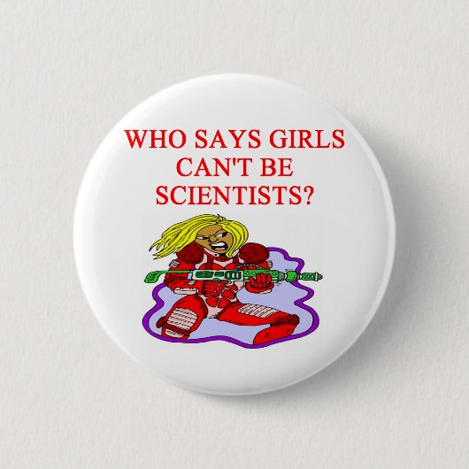 meisjeswetenschapper ronde button 5,7 cm (Voorkant)