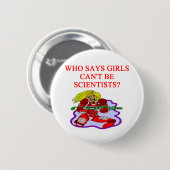 meisjeswetenschapper ronde button 5,7 cm (Voorkant /achterkant)
