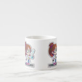 Meisjeswetenschapper Sticker Art Espresso Mok (Voorkant)