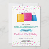 Meisjeswinkelthema-uitnodiging Kaart (Voorkant)