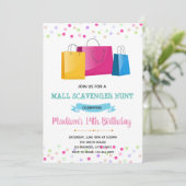 Meisjeswinkelthema-uitnodiging Kaart (Staand voorkant)