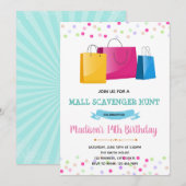 Meisjeswinkelthema-uitnodiging Kaart (Voorkant / Achterkant)