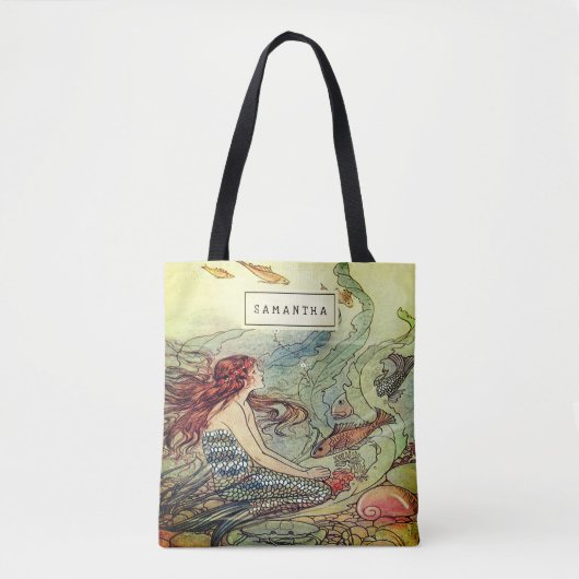  meisjeszeemeermin onder het Zee gepersonaliseerd Tote Bag (Voorkant)