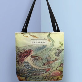  meisjeszeemeermin onder het Zee gepersonaliseerd Tote Bag