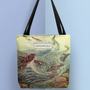  meisjeszeemeermin onder het Zee gepersonaliseerd Tote Bag