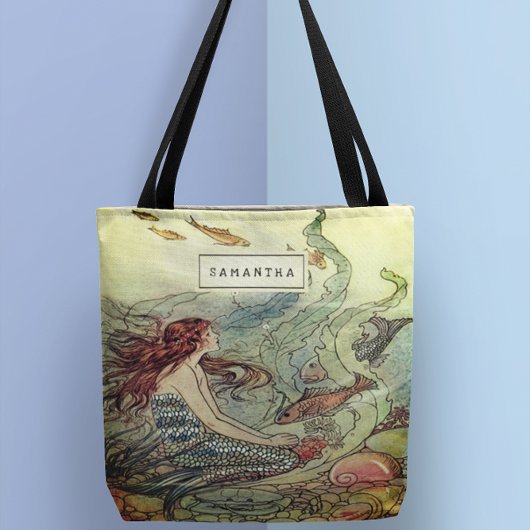  meisjeszeemeermin onder het Zee gepersonaliseerd Tote Bag