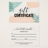 Meisjeszomerpalm laat bedrijfskeuzencertificaat ac visitekaartje (Voorkant /achterkant)