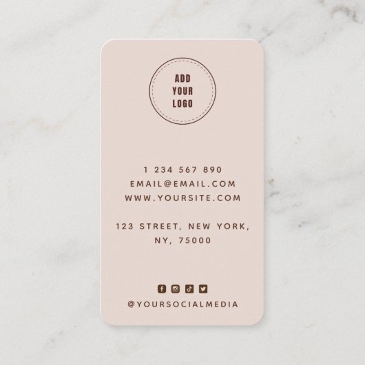 Meisjeszonnebrillen Illustratie Makeup Beauty Mode Visitekaartje (Achterkant)