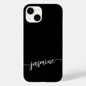 Meisjeszwart monogram Naam Handtekening Manuscript Case-Mate iPhone Case (Achterkant)