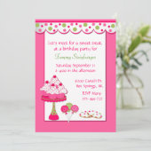 -meisjeszweet-dag-uitnodiging kaart (Staand voorkant)